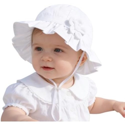 Baby Girl Wide Brim Bucket Hats with UPF 50+ Outdoor Adjustable Beach Hat with Sun Hat