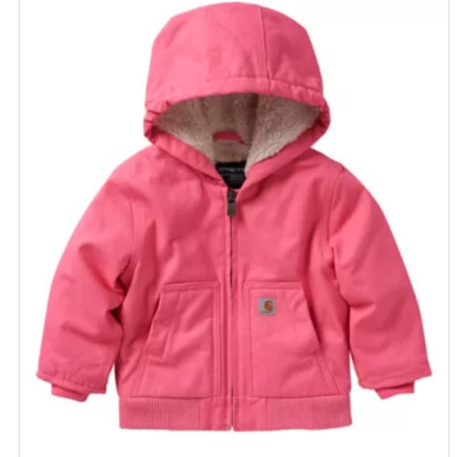 Carhartt Girls' Canvas Active Hooded Insulated Jacket, 12 mo.,Pink Lemonade at Tractor Supply Co