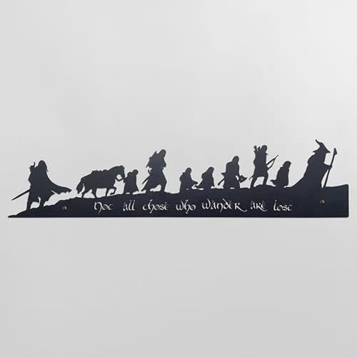 Xyverart Lord Middle Wall Art - Hobbit Decor, Metal Art for Home, Unique Gift for Lord Fans, 15.7" x 3.6"（Black）