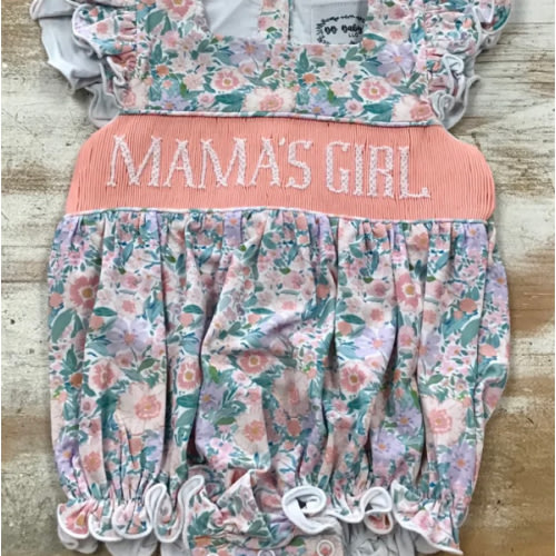 Coral Floral Mama’s Girl Bubble – Garment & Grace Boutique