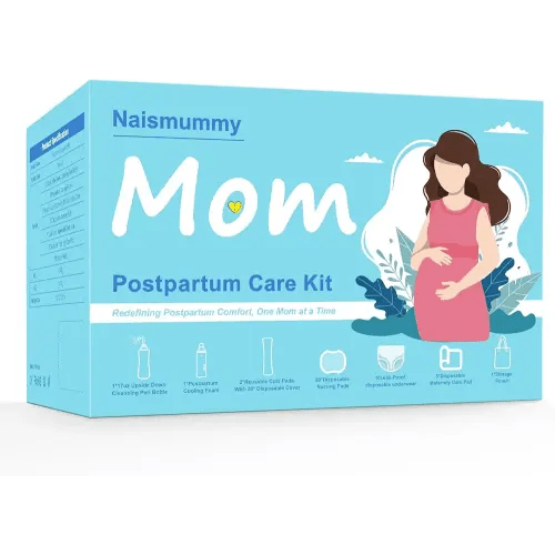 Postpartum Essentials Recovery Kit for Labor & Delivery – Nursing Pads, Peri Bottle, Ice Pack Pad, Postpartum Underwear, Disposable Bed Pads, Perineal Foam, 55 Piece Gift Set