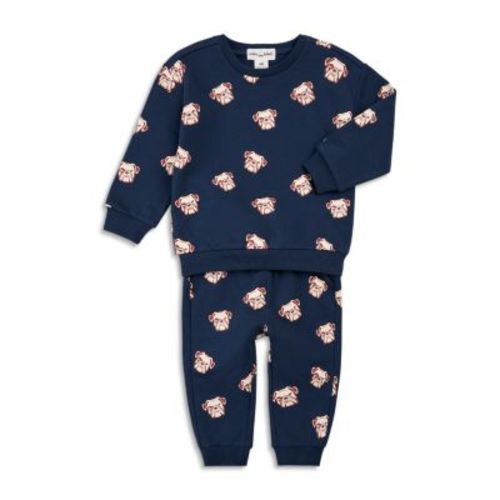 Boys' Bulldog Print Cotton Blend Sweatshirt & Jogger Pants Set - Baby