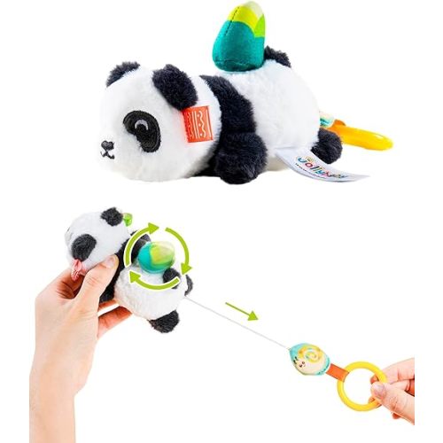 Jollybaby Baby Rattles & Soft Plush Hanging Toy for Stroller Crib car seat and Play Gym, Sensory Developmental Vibrating Toys for Newborn, Baby Christmas Stocking/Socks Stuffers Gifts - Panda