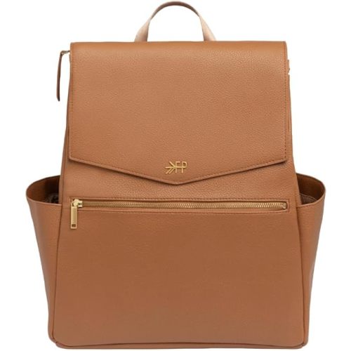 Freshly Picked Classic Diaper Bag II Backpack – Premium Vegan Leather, Large Capacity Baby Bag with Changing Pad, Stylish & Functional for Moms & Dads, Butterscotch