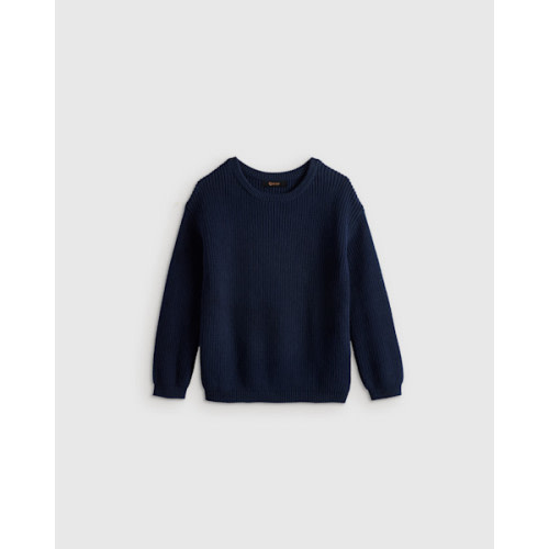 100% Organic Cotton Fisherman Tunic Sweater in Navy