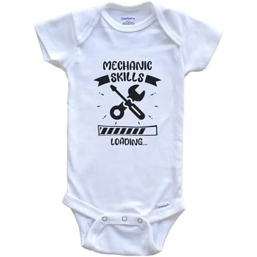 Mechanic Skills Loading Funny Mechanic Baby Bodysuit