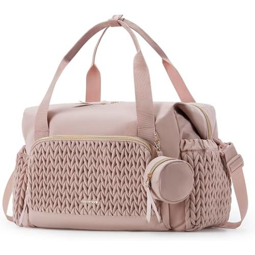 mommore Diaper Bag Tote Large Travel Baby Bag with Pacifier Case