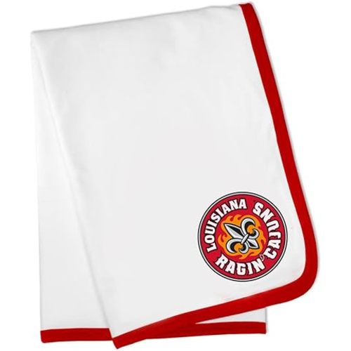 Collegiate Licensed Baby Receiving Blanket (White, Louisiana Lafayette Ragin' Cajuns)