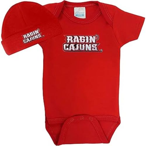 Louisiana Lafayette Ragin Cajuns Baby Onesie and Cap Set