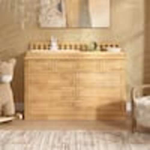 Homsee 100% Solid Pine Wood 10-Drawer 55.1 in. Dresser with Convertible Design and Nursery Organizer, Ample Storage ZN-HS330181-01