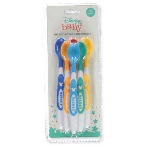 Disney Mickey Mouse Baby Girls' 6-Pack Mickey Mouse Spoon Set - blue/multi, one size