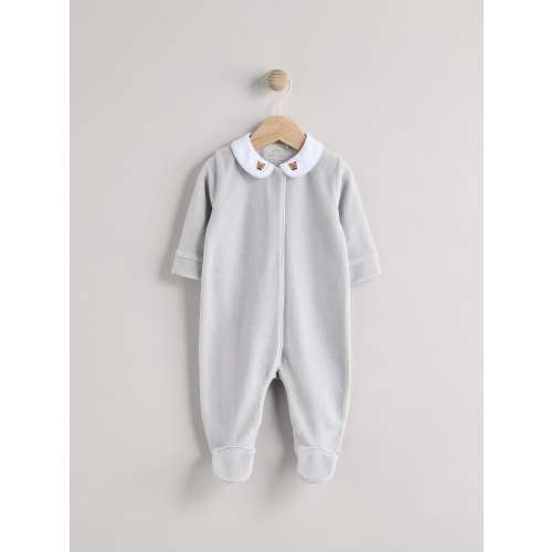 Blue Baby Teddy Bear Textured Sleepsuit (0mths-3yrs)