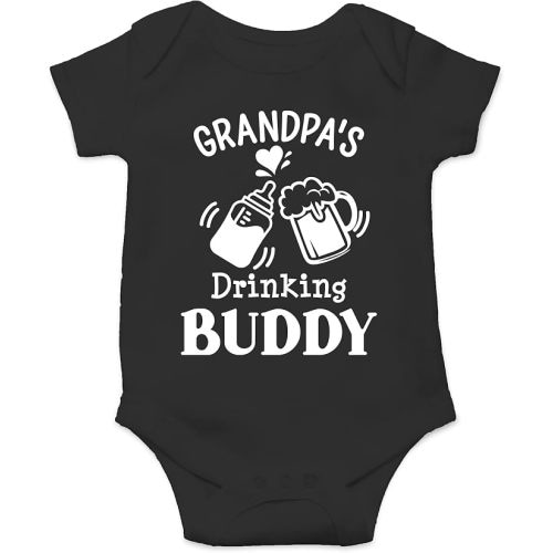 AW Fashions Grandpa's Drinking Buddy - Family Humor Funny Baby Bodysuit