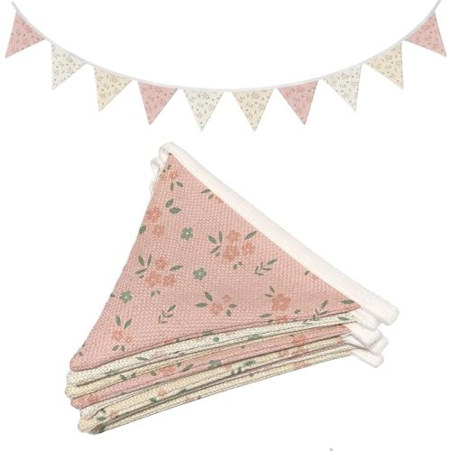 Nursery Wall Art Decor,Pink Wildflower Pennant Banner Flags,Toddler Room Decor for Girls,Nursery Baby Girls Boys Banner for Kids Bed Baby Shower Birthday Party Outside Wedding