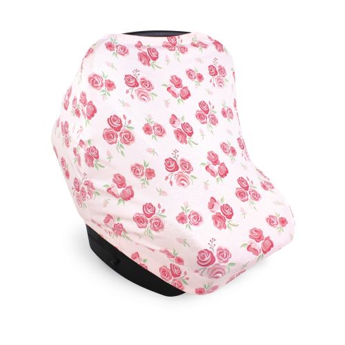 Hudson Baby Girls Multi-use Car Seat Canopy, Blush Rose, One Size - Blush Rose
