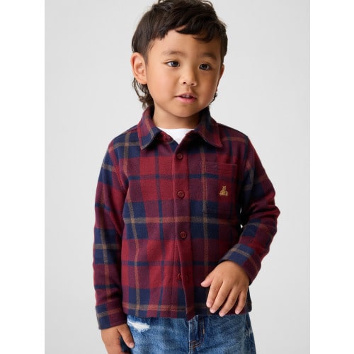 Baby & Toddler Knit Jersey Plaid Shirt