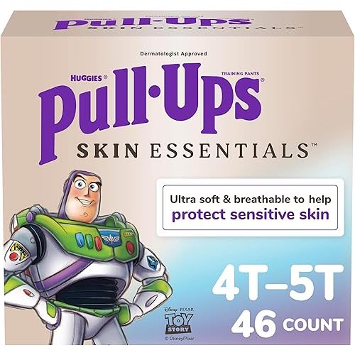 Pull-Ups Boys' Skin Essentials Potty Training Pants, Training Underwear, 4T-5T (38-50 lbs), 46 Ct
