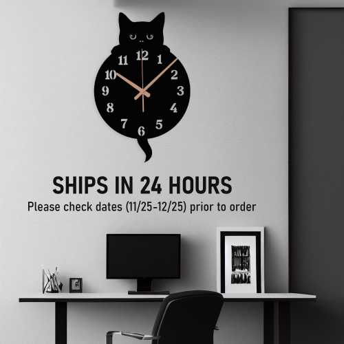 Black Cat Metal Wall Clock Halloween Decor, Spooky Cat Clock, Cat Lover Gift, Halloween Cat Clock Gift, Cat Wall Clock, Black Cat Home Decor