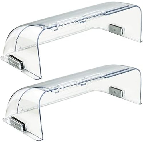 Heating & Air Vent Deflector for Vents, Sidewall, Ceiling, Floor Registers - Adjust Between 9"-14", Magnetic Vent Covers for Air Conditioning, Heat, AC, Floor, Under Furniture (2 Pack Clear)