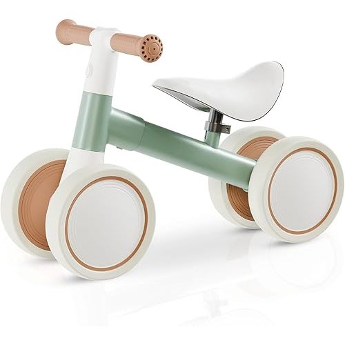 MiniBike Customized Baby Balance Bike for 1-Year-Old | Lightweight and Safe - No Sharp Edges | Silent Wheels for Smooth & Quiet Rides | Easy-to-Assemble 1st Balance Bike for Toddlers, Green