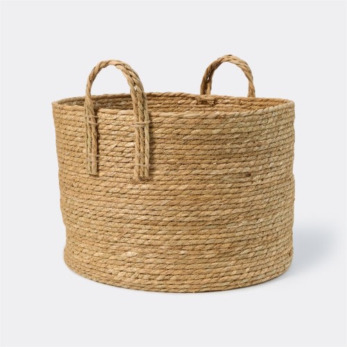 Openook Small Round Natural Rope Basket with Handle 30cm
