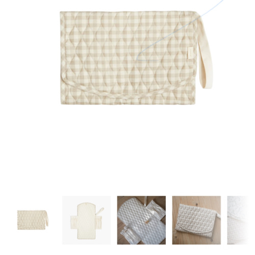 Portable Changing Pad in Beige Gingham | Over The Moon