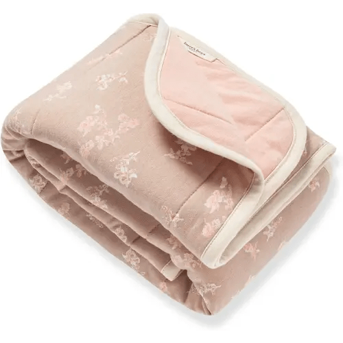 Burt's Bees Baby Reversible Blanket, Nursery, Stroller & Tummy-Time Organic Jersey Cotton Quilted Infant & Toddler Bedding