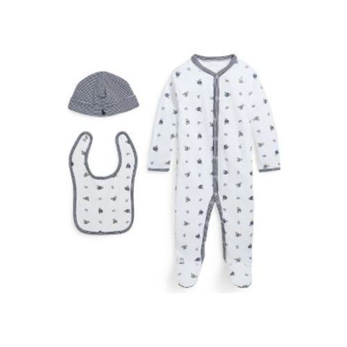 Baby Boys Polo Bear Cotton 3 Piece Gift Set