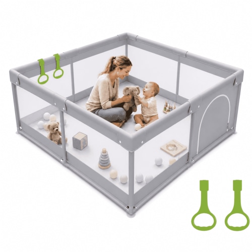 Fodoss 50x50inch Baby Playpen for Newborns and Toddlers Play Yard for Apartment Indoor Large Baby Activity Center Gray