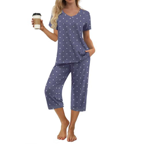 MINTREUS, Women's Pajama Sets, S, Blue, 95% Rayon + 5% Spandex