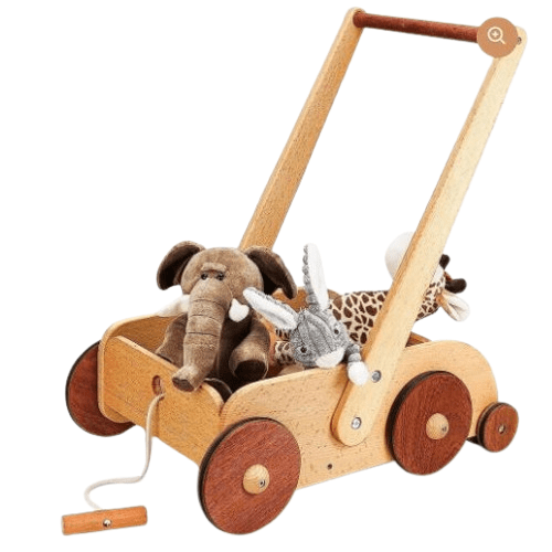 Woodtoe Wooden Baby Walker, Adjustable Speed Push Toys for Babies Lear