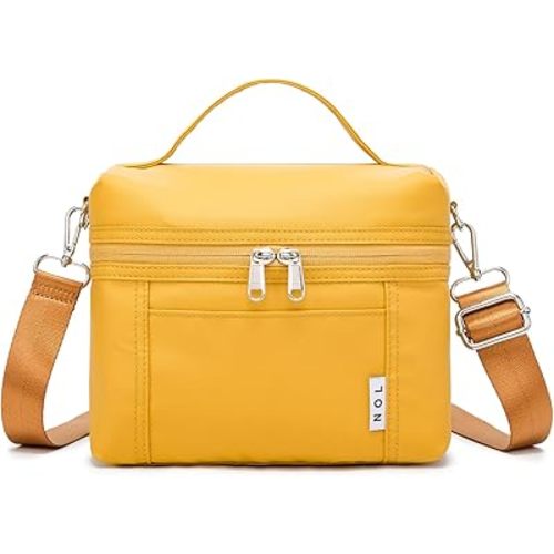 NOL Natural Organic Lifestyle Insulated Cooler Bag Lightweight Nylon Waterproof (Earth-yellow, Medium(normal))