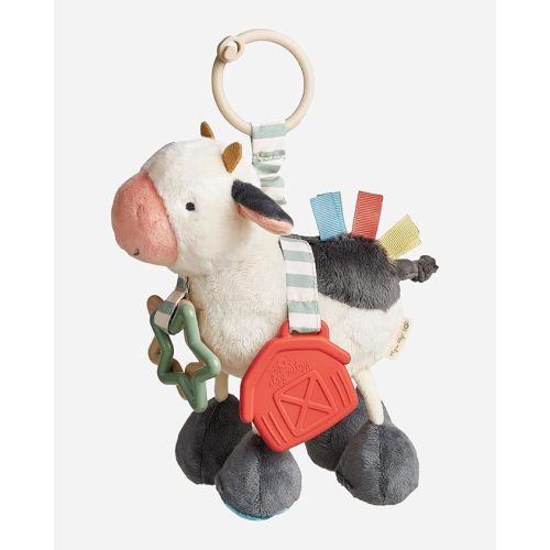 Itzy Ritzy Link & Love Car Seat & Stroller Toy for Newborns & Up (Cow)