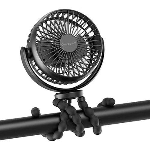 Portable Stroller Fan Handheld Cooling Fan with Flexible Tripod Clip On Baby Car Desk Mini Stroller Fan Rechargeable Battery Operated for Travel