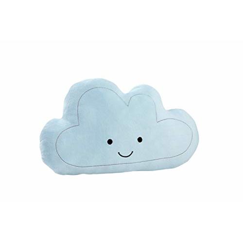 NoJo Little Love - Plush Happy Cloud Shaped Decorative Pillow, Decorative Nursery Pillow, Playroom Décor, Cute Throw Pillows, Blue, Silver