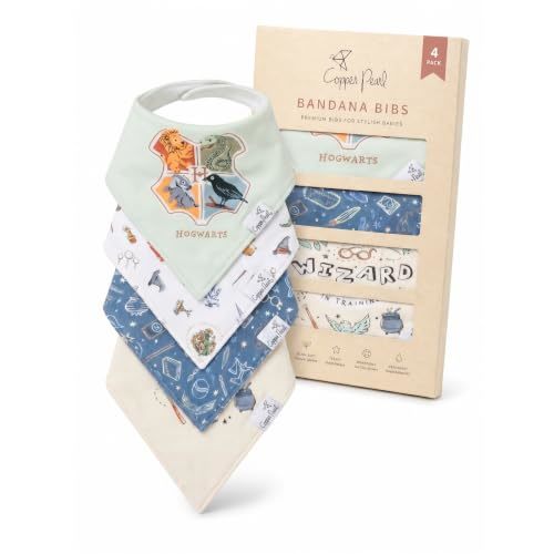 Copper Pearl Baby Bibs 4 Pack, Bandana Drool Bibs for Baby Girl & Boy, Soft Cotton Bibs for Drooling and Teething