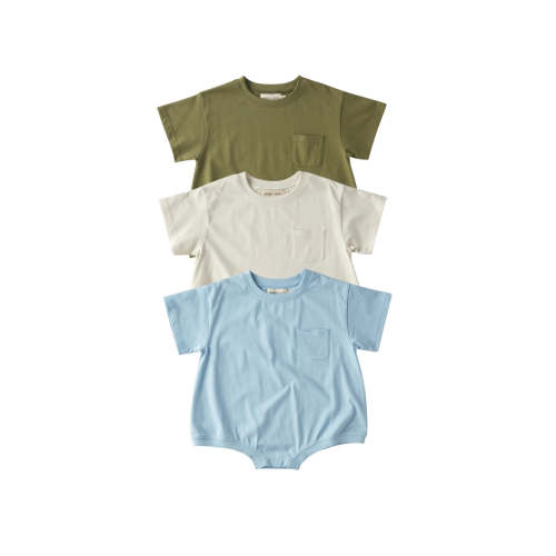 Cory Pocket Romper Bundle - Dream Blue + Loden Green
