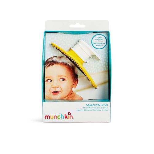Munchkin Squeeze & Scrub Silicone Brush with Soap Dispenser