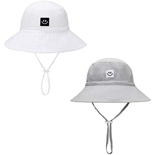 Baby Sun Hat Smile Face Toddler UPF 50+ Sun Protective Bucket hat Nice Beach hat for Baby Girl boy Adjustable Cap