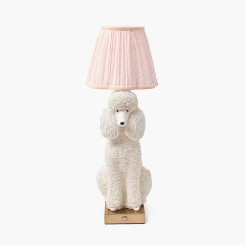 Fifi Poodle Rechargeable Lamp with Pink Lotus Shade (18cm)