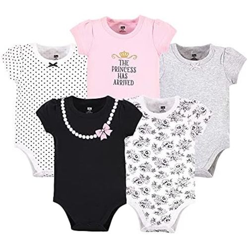 Hudson Baby baby-girls onsies 5-pack