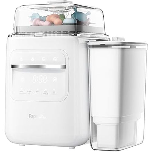 Papablic SafeguardPlus Baby Bottle Washer with Water Purification System, 8-Bottle Capacity, 5-in-1 Bottle Washer & Sterilizer & Dryer for Bottles, Pump Parts, Baby Essentials