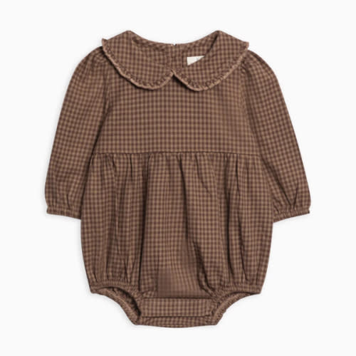 Aven Flannel Bubble Collared Romper