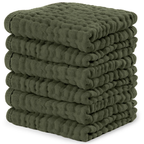 Comfy Cubs Muslin Baby Washcloths - Soft 6-Layer Cotton Wash Cloths for Sensitive Skin - 10"x10" Large, Gentle, Absorbent Infant Essentials | Wayfair