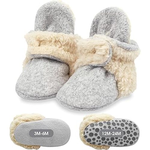 Zutano Baby Boys' Cozie Fleece Baby Booties With Grippers