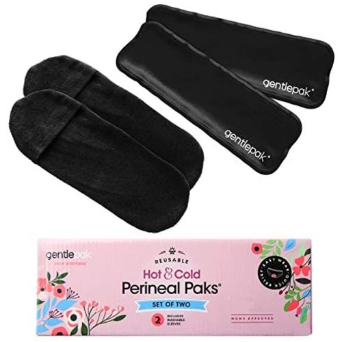 Gentlepack Reusable Perineal Ice & Heat Packs with Washable Sleeves for Postpartum, Pregnancy & Hemorrhoid Pain Relief, Multi Use Kids, Children, Muscle, Migraine, Groin, Vaginal Discomfort (2)