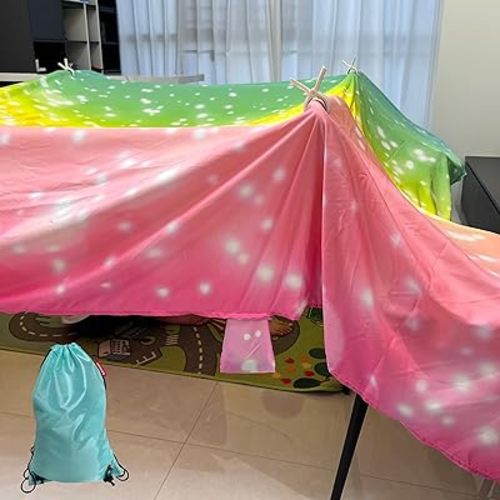 Magic Fort Building Kit for Kids - Large Lightweight Blanket Fort Making Kit Clips with CPC Certification - Portable Playhouse Play Tent Fort - Indoor/Outdoor Girls/Boys Toys Ages 4-5 6 7 8-12