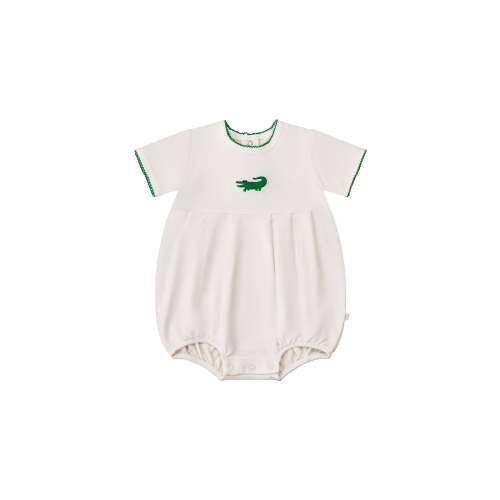 Pip Embroidered Bubble -Alligator: 3-6 mo