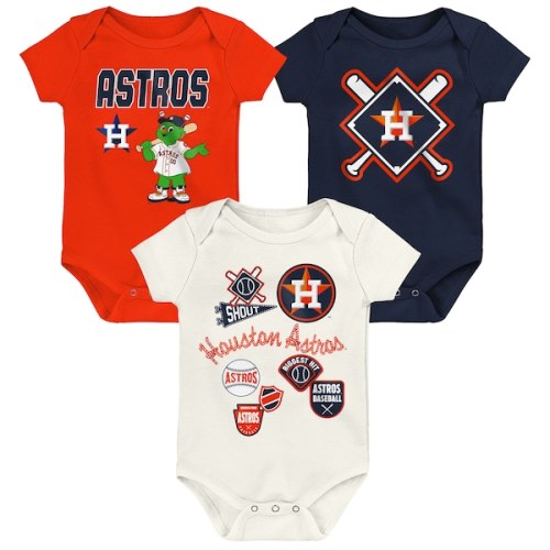 Infant Houston Astros Outerstuff Home Plate 3-Piece Creeper Set