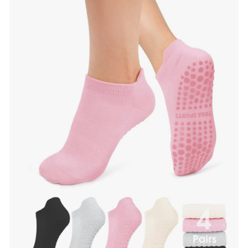 YeuG 4/6 Pairs Pilates Socks for Women - Non Slip Grip Socks for Yoga, Barre, Hospital, Barefoot